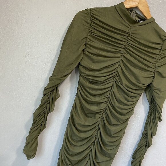 fashion nova womens dress small scrunched bodycon s dark club fitted ci - Picture 3 of 11